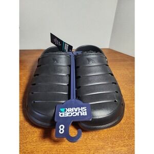 Rugged Shark Men's Slip-on Fabric Lined EVA Clog Slippers Size 8 Black